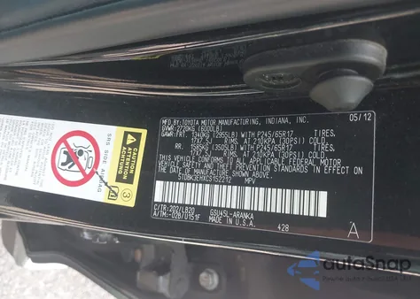 2012 Toyota Highlander Se V6 from USA, damaged, VIN 5TDBK3EHXCS152212